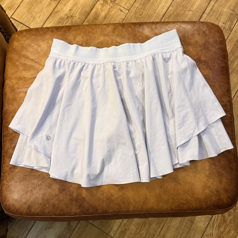 Lululemon Court Rival High Rise Skirt Sz 10 Long Pastel Blue Tennis Skort Golf - Picture 2 of 8